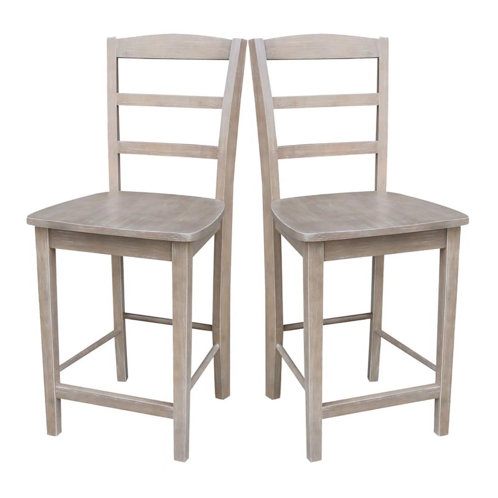 Madrid Counterheight Stool in Washed Gray Taupe- 24" Seat Height - Image 4