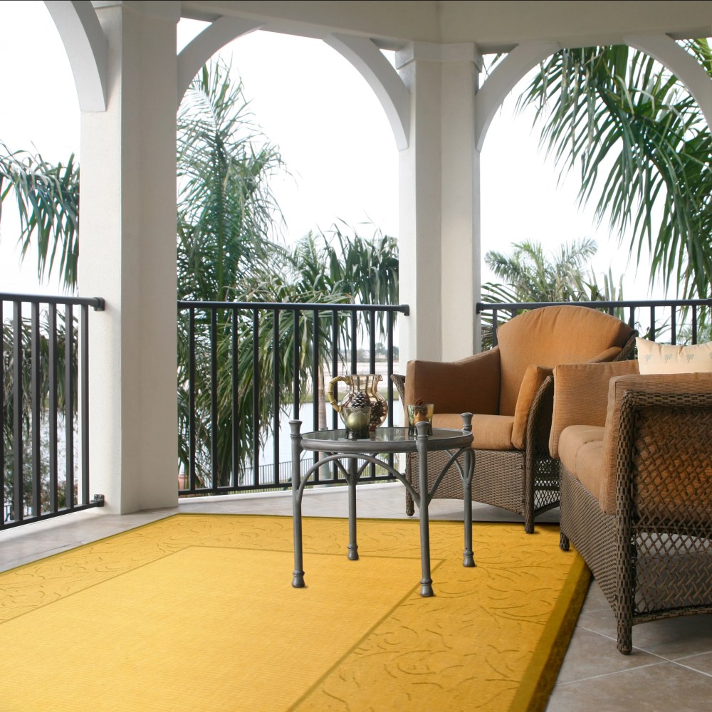 Safavieh Courtyard Steve Oriental Indoor/Outdoor Area Rug, Natural/Olive, 5'3" x 7'7" - Image 4