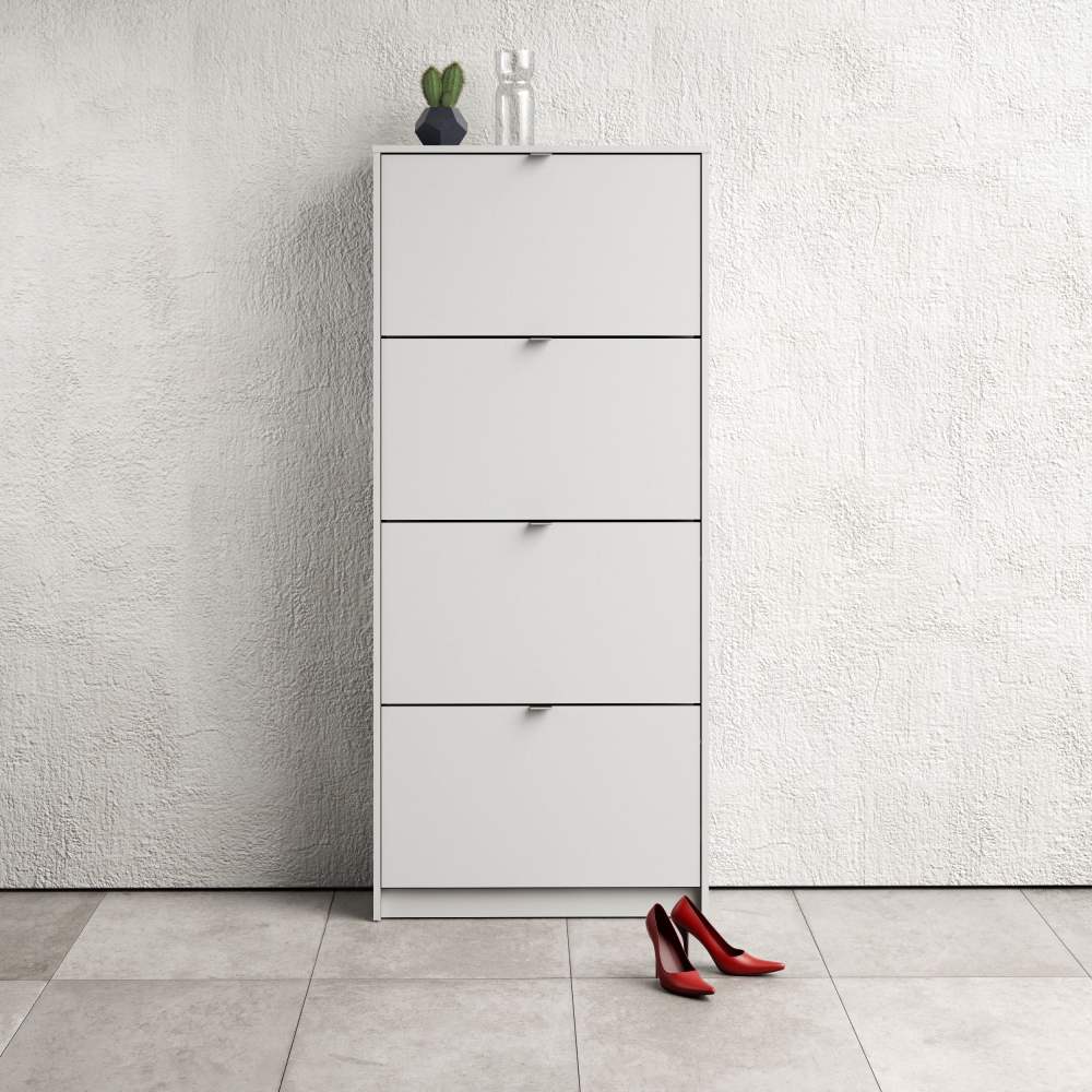 Tvilum Bright 4 Drawer Shoe Storage Cabinet, White - Image 4