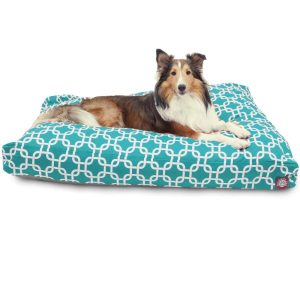 Majestic Pet  Links Rectangle Pet Bed For Dogs,  Removable Cover,  Teal,  Large