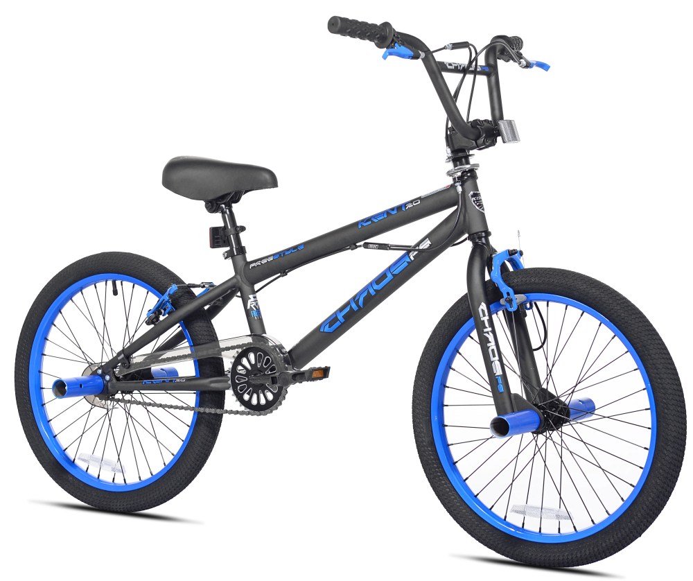 20" Kent Bicycle Chaos Boy's Child Bicycle, Matte Black and Blue