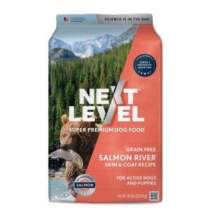 Next Level, Grain Free Salmon River Skin & Coat Recipe, Dry Dog Food, 40 lbs