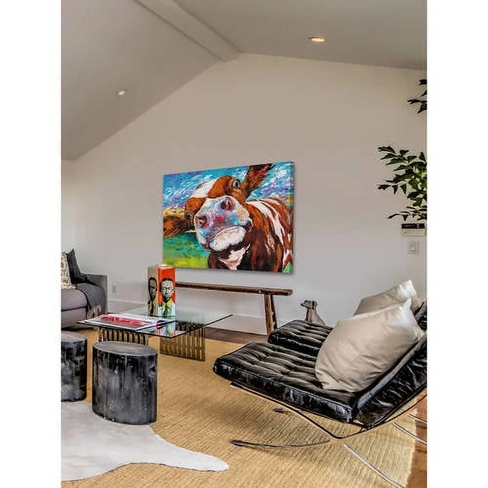 Marmont Hill Curious Cow I Canvas Wall Art - Image 3