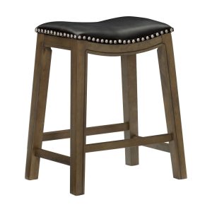 OakvillePark Eustis Saddle Seat Counter Height Barstool,Black