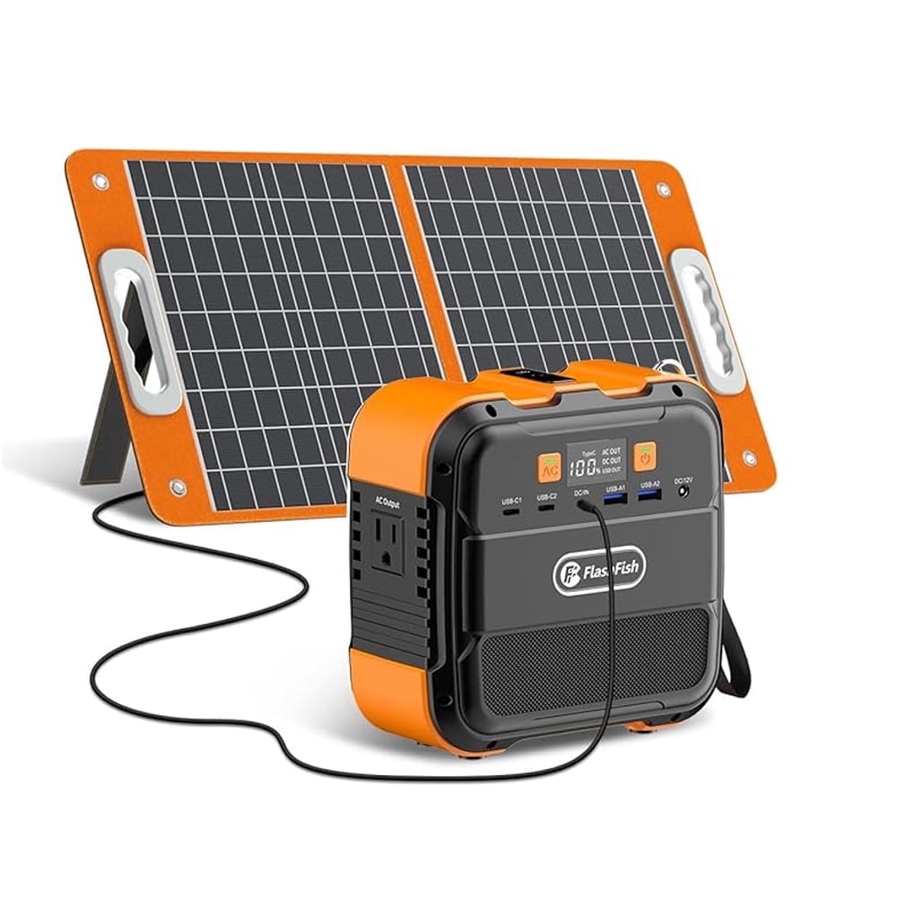 120W Portable Power Station with 60W Solar Panel included,Mini Solar Generator Power System Power Supply for Outdoor Camping,Emergencies