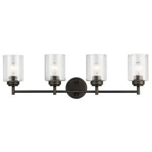 45887OZ Kichler Lighting Winslow - 4 Light Bath Vanity Approved for Damp Locations - with Contemporary inspirations - 30 inches wide-Olde Bronze