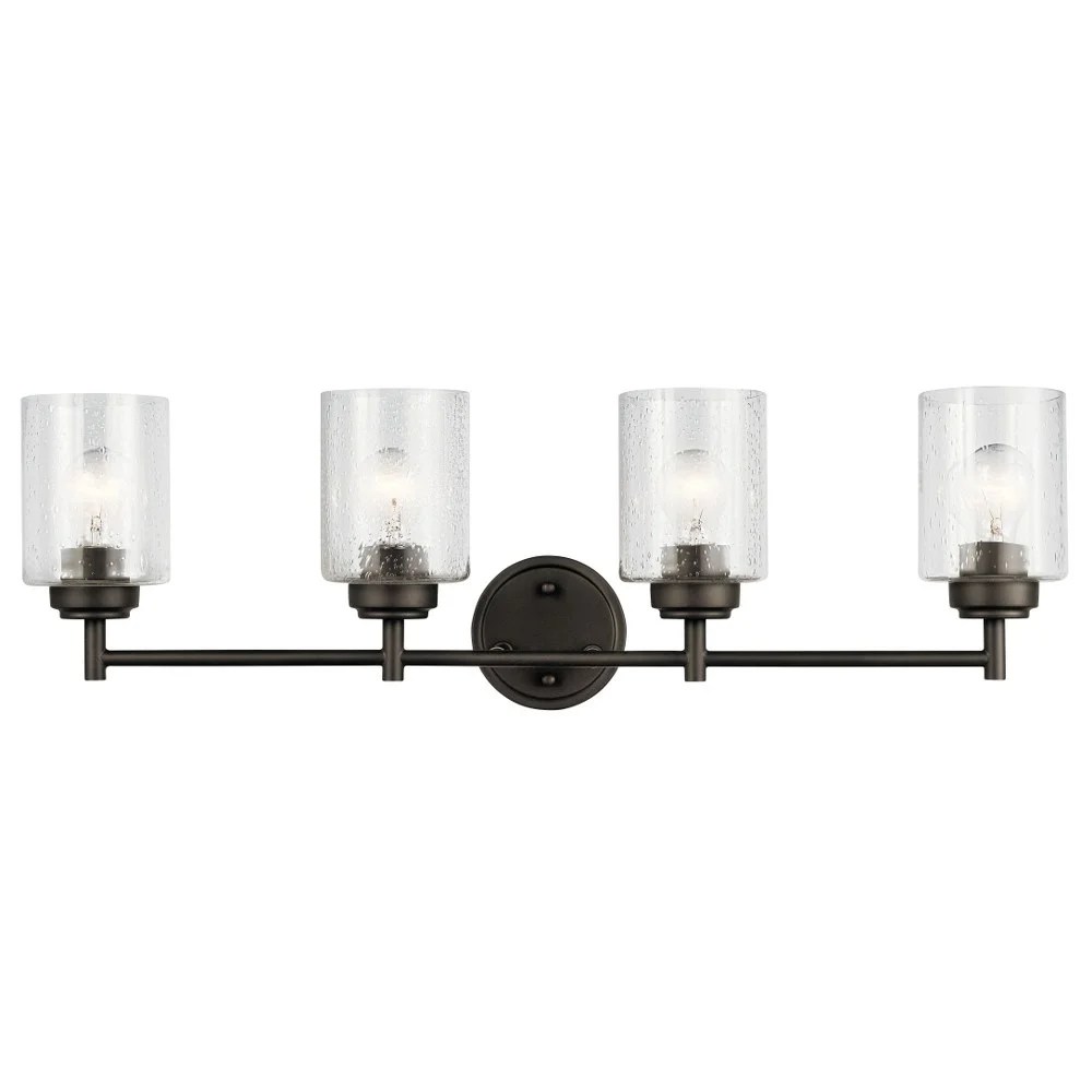 45887OZ Kichler Lighting Winslow - 4 Light Bath Vanity Approved for Damp Locations - with Contemporary inspirations - 30 inches wide-Olde Bronze
