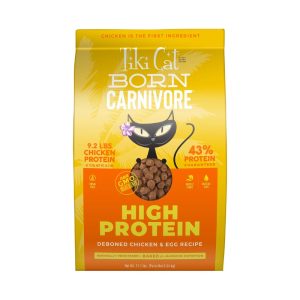 Tiki Cat Born Carnivore High Protein Dry Cat Food,  Deboned Chicken & Egg,  11.1 lbs. Bag