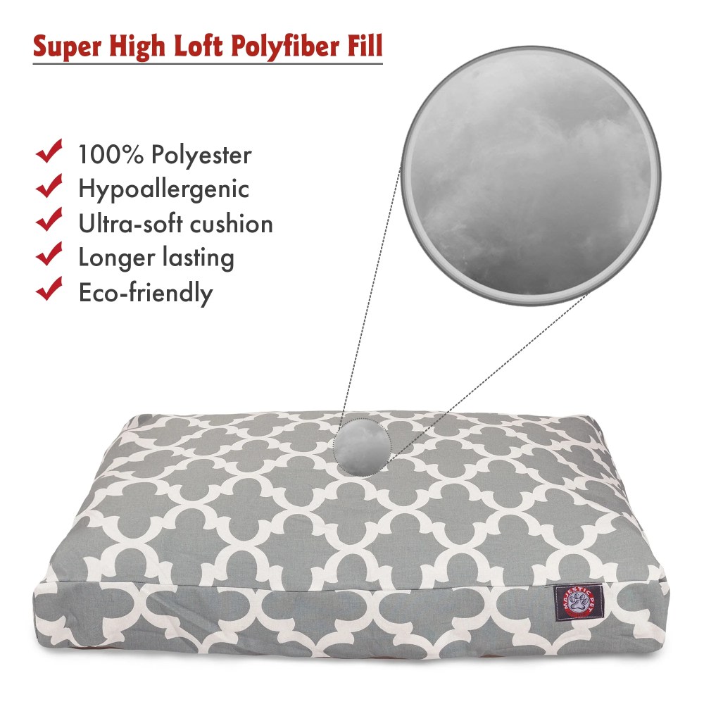 Majestic Pet Trellis Rectangle Pet Bed For Dogs, Removable Cover, Gray, Medium - Image 5
