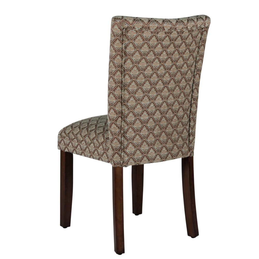 HomePop Parsons Dining Chair, Brown and Blue Fabric - Image 9