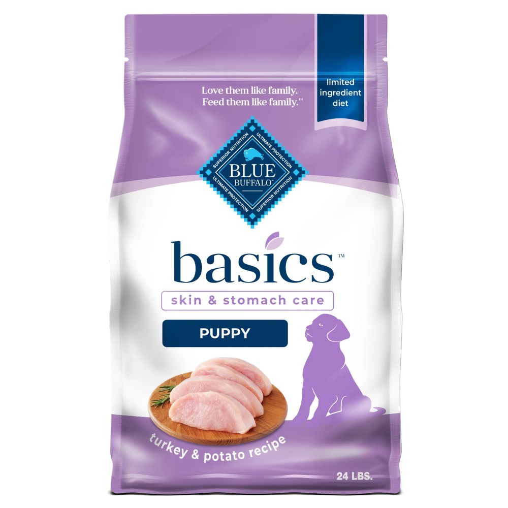 Blue Buffalo Basics Puppy Dry Dog Food, Limited Ingredient, Turkey, Chicken Free, 24lbs