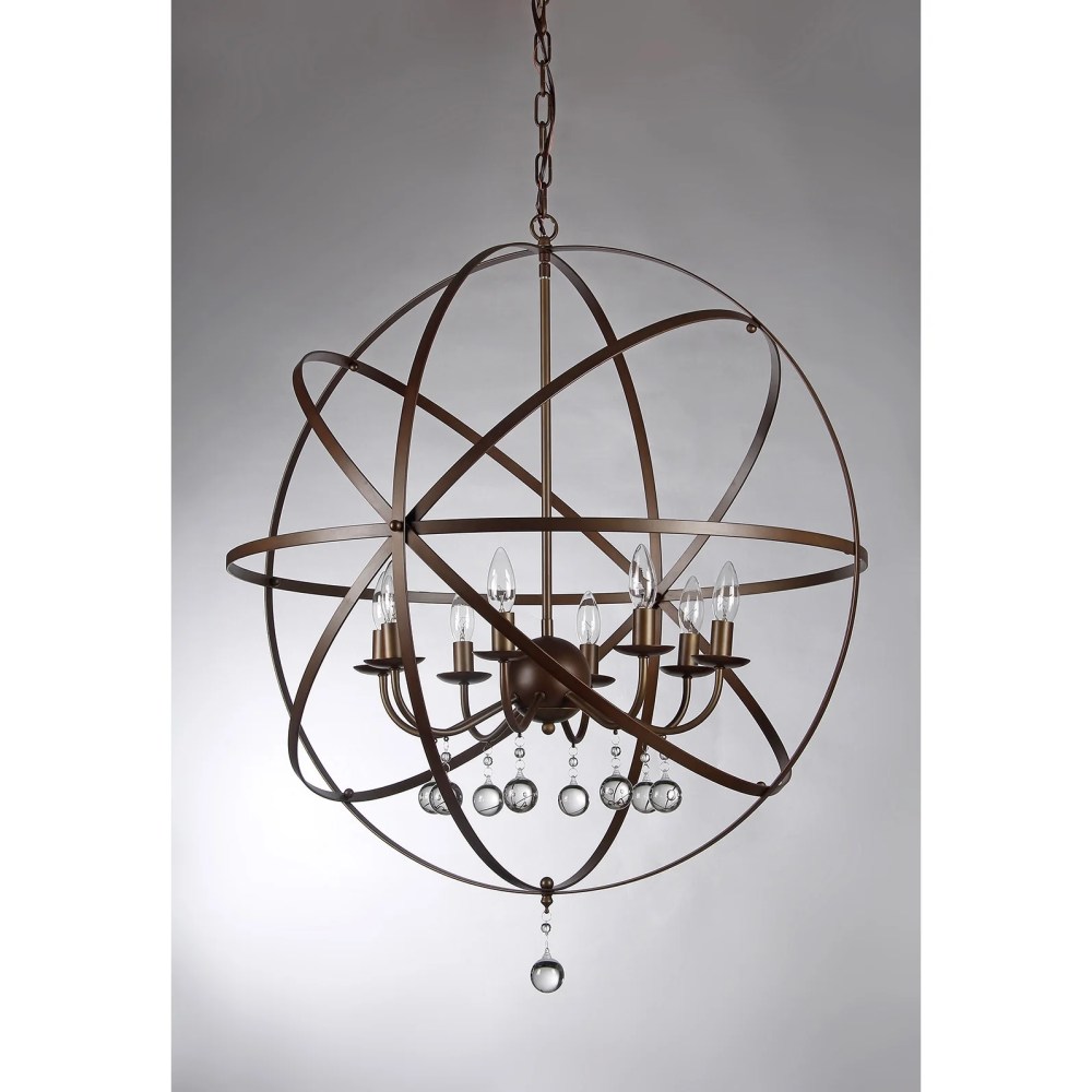 Warehouse of Tiffany Jossie 8-light Crystal 30-inch Bronze-finish Chandelier - 22" x 21" x 21" - Image 5