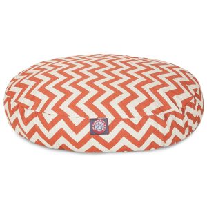 Majestic Pet  Chevron Round Pet Bed For Dogs,  Removable Cover,  Burnt Orange,  Medium