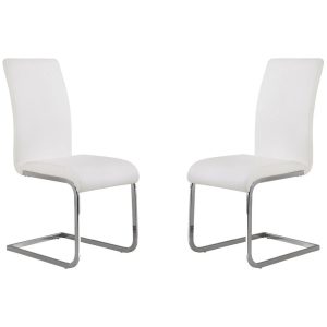 Armen Living Amanda Modern Faux Leather Dining Chair in White