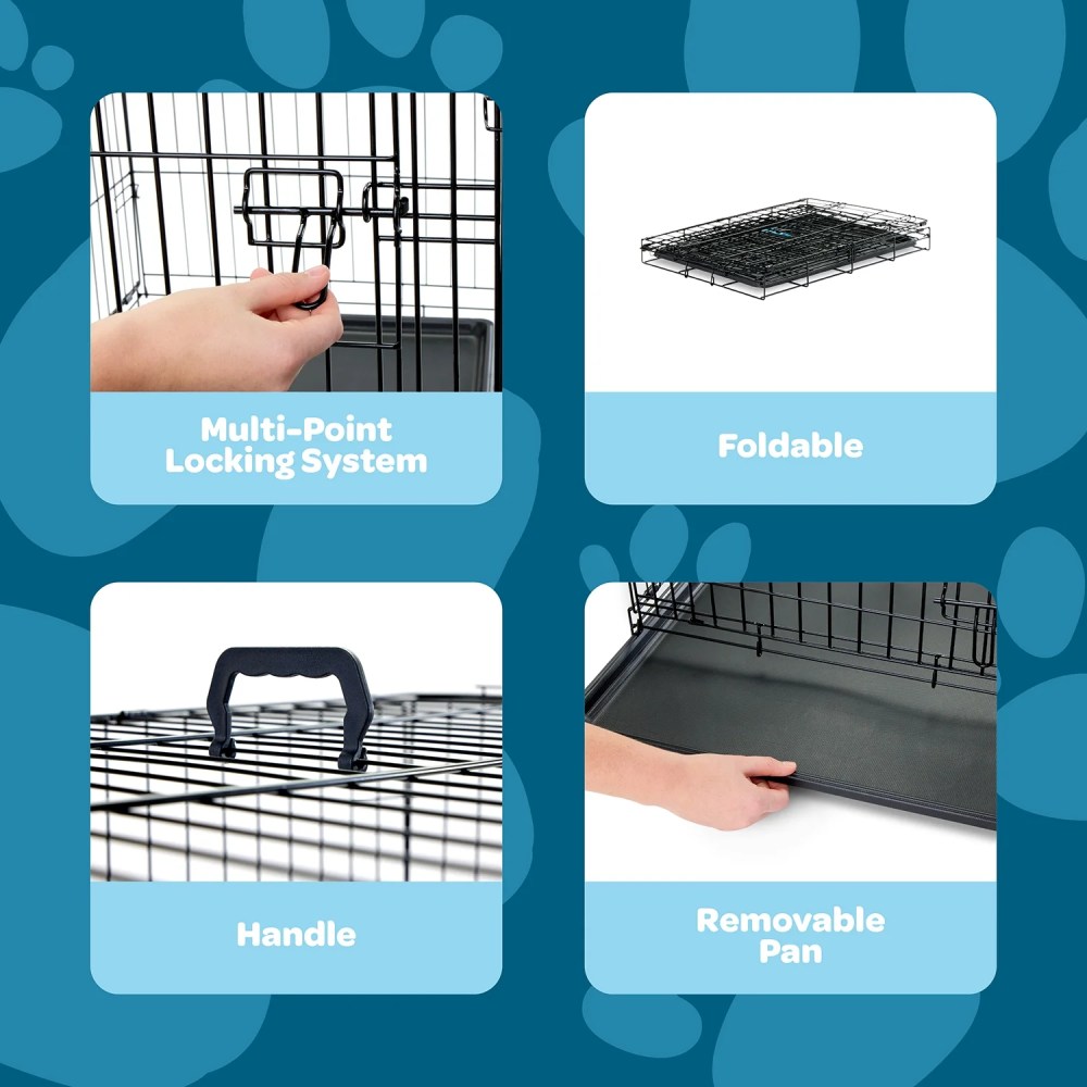 Carlson Pet Products Extra Large Secure Foldable Single Door Metal Dog Crate, Black - Image 12