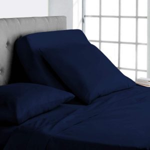 Top Split-King: Adjustable King Bed Sheets - 4PC Bed Sheet Set - 100 Egyptian Cotton - 800 Thread Count - 15 Inch Deep Pocket, Top Split King, Navy Blue Solid - Split Down 28 inches from The top