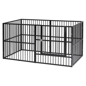 Dog Playpen Heavy Duty Dog Crate Kennel Dog Fence Pet Enclosure with Lockable Door, 6 Panel for Puppy Indoor Outdoor