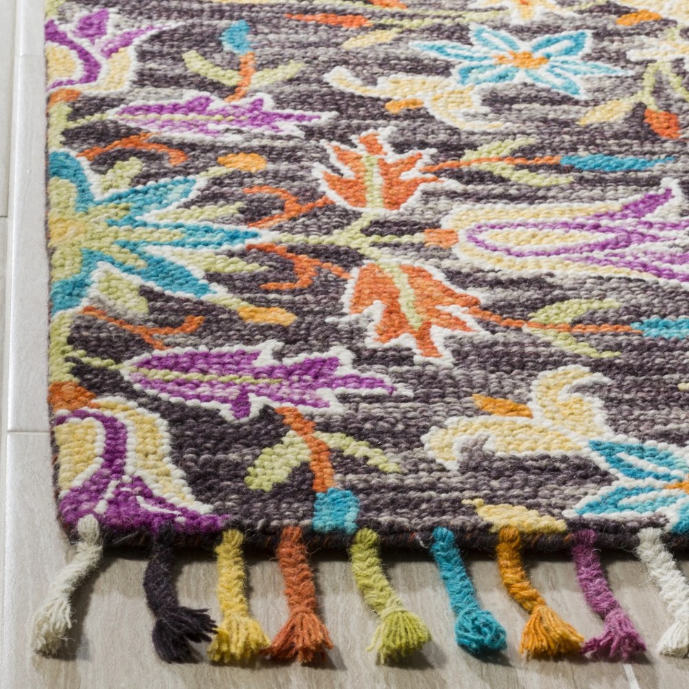 Safavieh Handmade Aspen Lutie Boho Tribal Wool Rug Black/Purple 8" x 10" 8" x 10" Indoor,Handmade Rectangle - Image 4