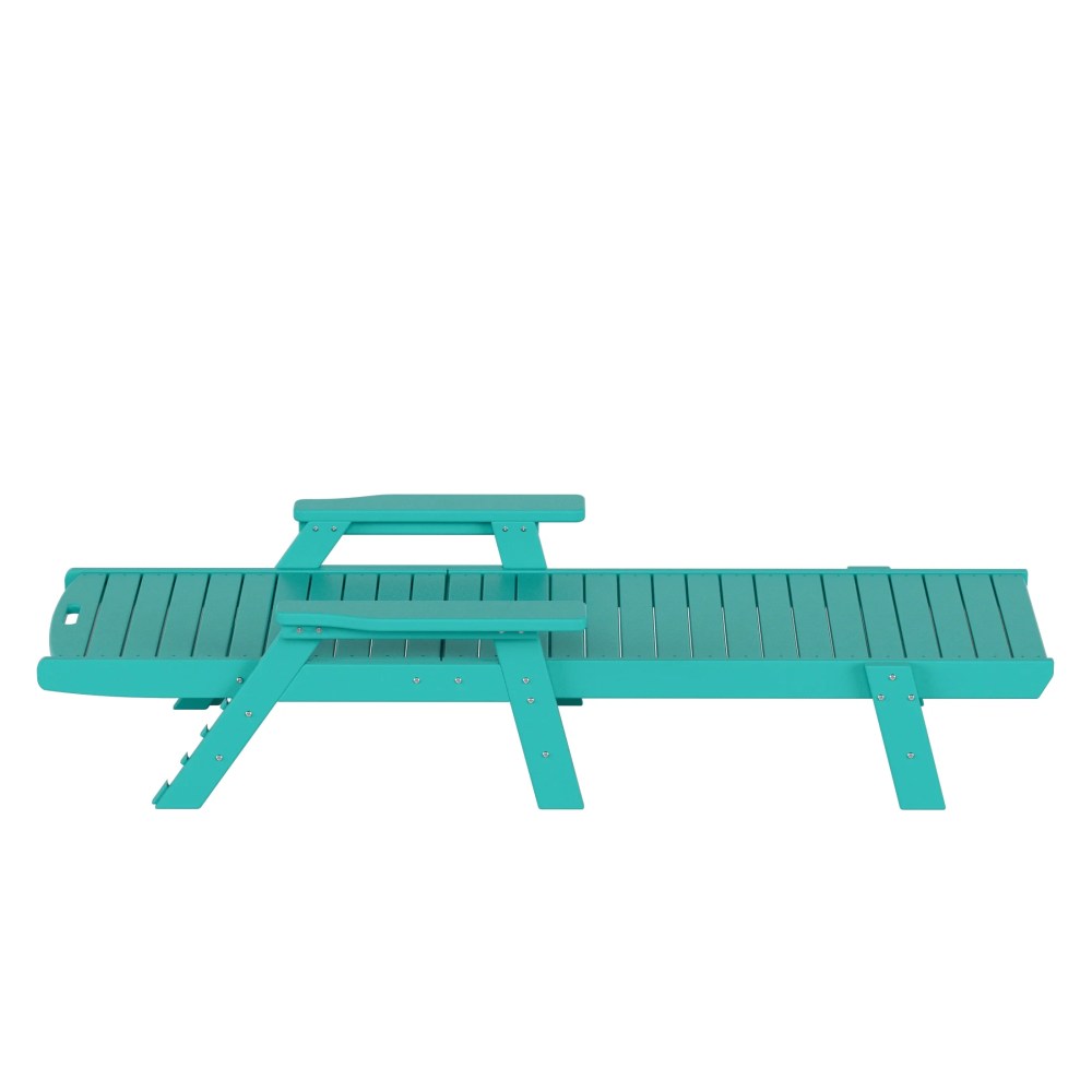 GARDEN Set of 2 Patio Outdoor Chaise Lounge Chair, Turquoise - Image 3