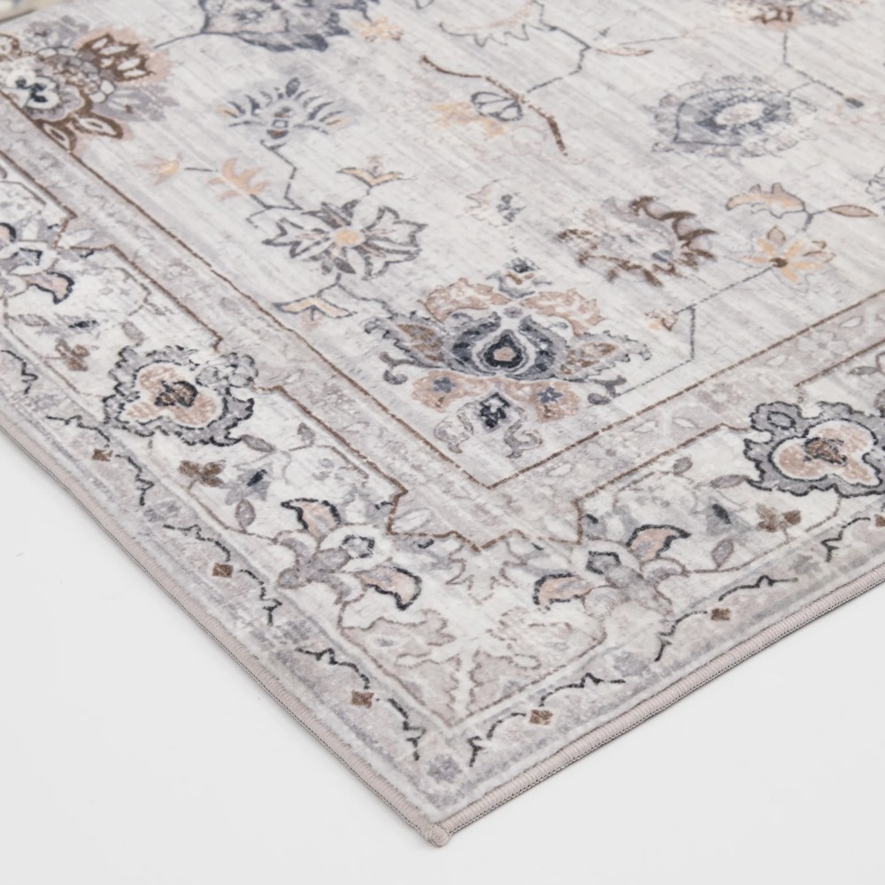 Better Homes & Gardens Persian Blooms Ivory Faux Fur Indoor Area Rug, 5'x7" - Image 5