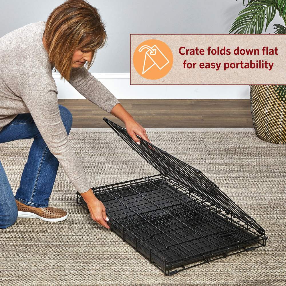 MidWest Homes for Pets 36-Inch LifeStages Crate for Medium-Large Breeds, 41-70 lbs, Double Door Folding Dog Crate with Divider Panel, Leak-Proof Tray & Secure Latch, Heavy-Duty & Easy to Assemble - Image 2