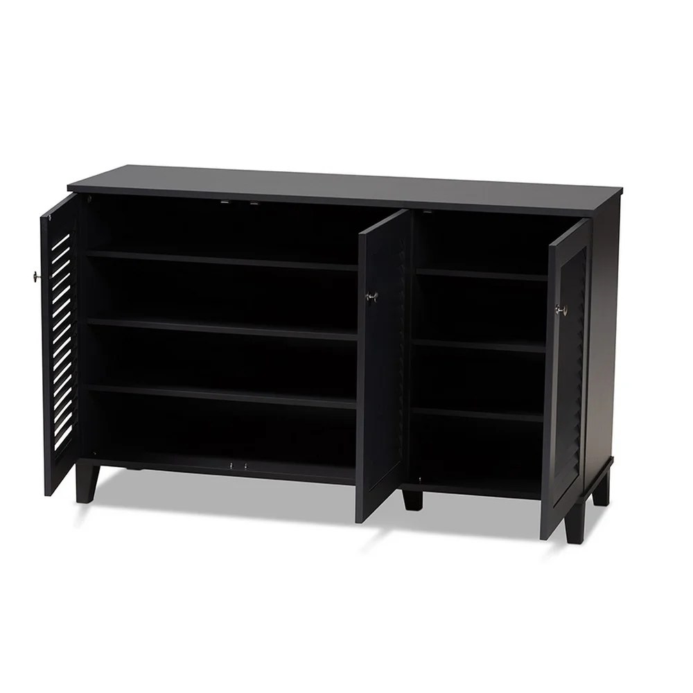 Baxton Studio Coolidge Modern Dark Grey 8-Shelf Shoe Cabinet - Image 4