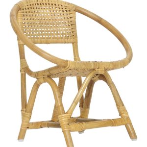 Wicker Village Small Natural Rattan Kids Chair for Bedroom and Playroom Durable Boho Style