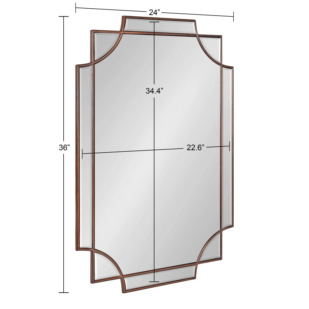 Kate and Laurel Minuette Traditional Wall Mirror, 24 x 36, Bronze, Decorative Farmhouse Mirror with Elegant Scalloped Interlocking Geometry With Slim Profile - Image 3