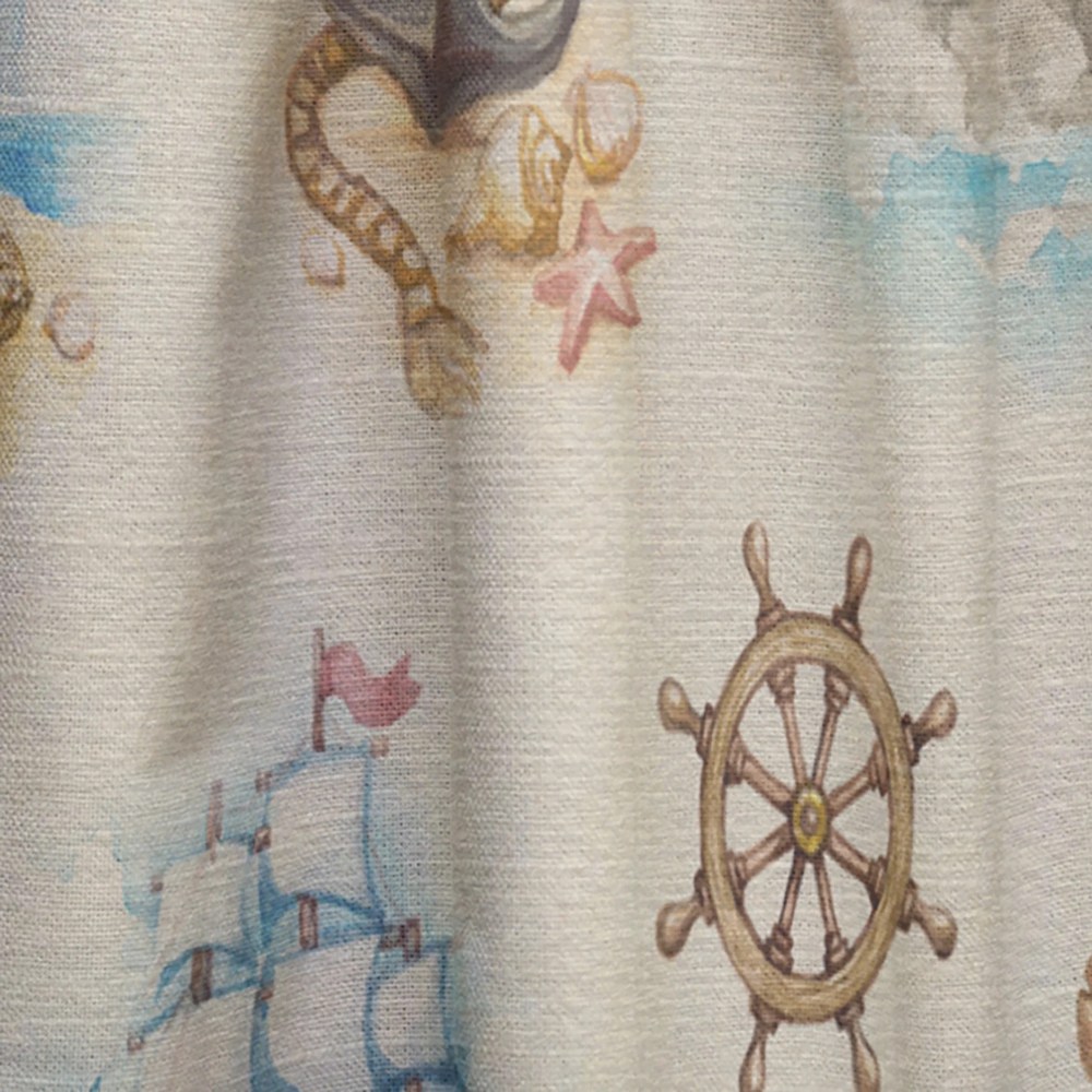 Designart 'Watch Tower Sail Boat Binocular' Coastal Curtain Panel - Image 5