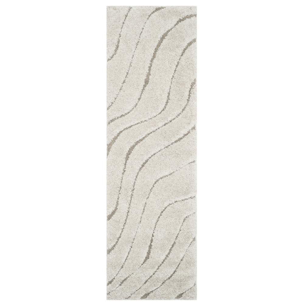SAFAVIEH Florida Tabitha Geometric Waves Shag Area Rug, Cream/Beige, 6'7" x 6'7" Square - Image 4