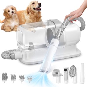 LMVVC Dog & Cat Grooming Clippers Kit, Adjustable Corded Electric with Accessories (9 Pack)