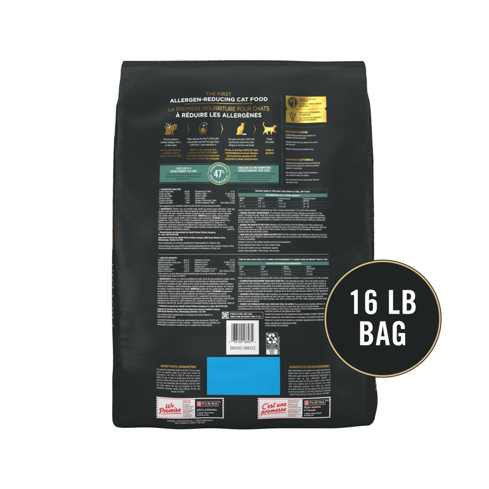 Purina Pro Plan LiveClear Cat Allergen Reducing Adult Dry Cat Food With Chicken and Rice - Image 9