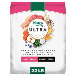 Nutro Ultra Adult Small Breed Dry Dog Food,  Chicken,  Lamb and Salmon Protein Trio,  22 lb Bag