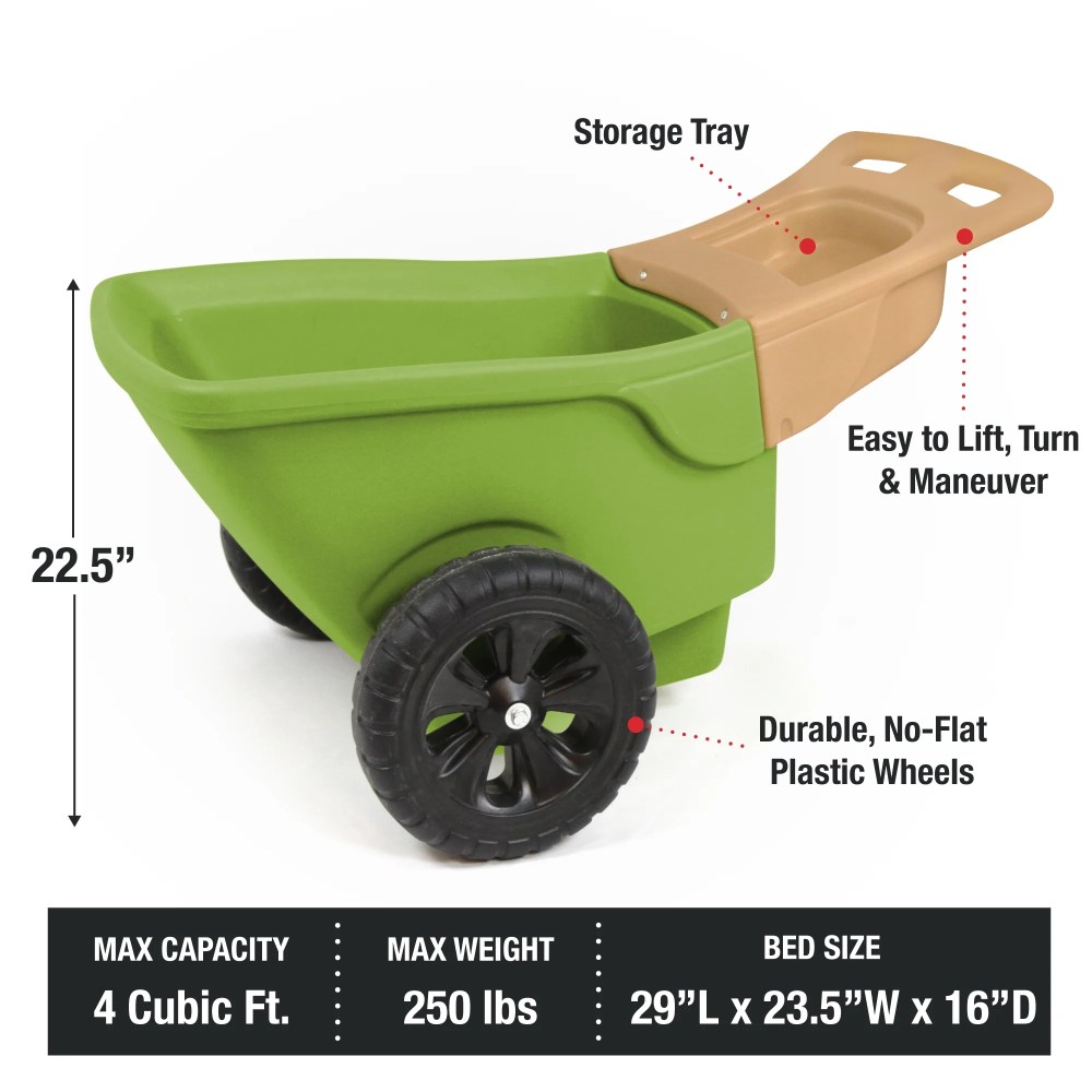 Simplay3 250 lbs Capacity Plastic Foldable Wheelbarrows with Double Wall - Image 5