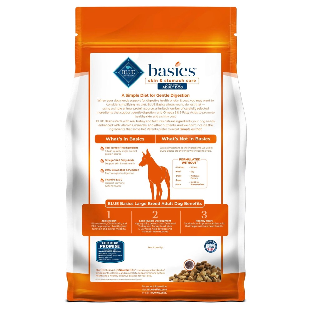 Blue Buffalo Basics Large Breed Dry Dog Food, Turkey, Chicken Free, 24lb Bag - Image 4