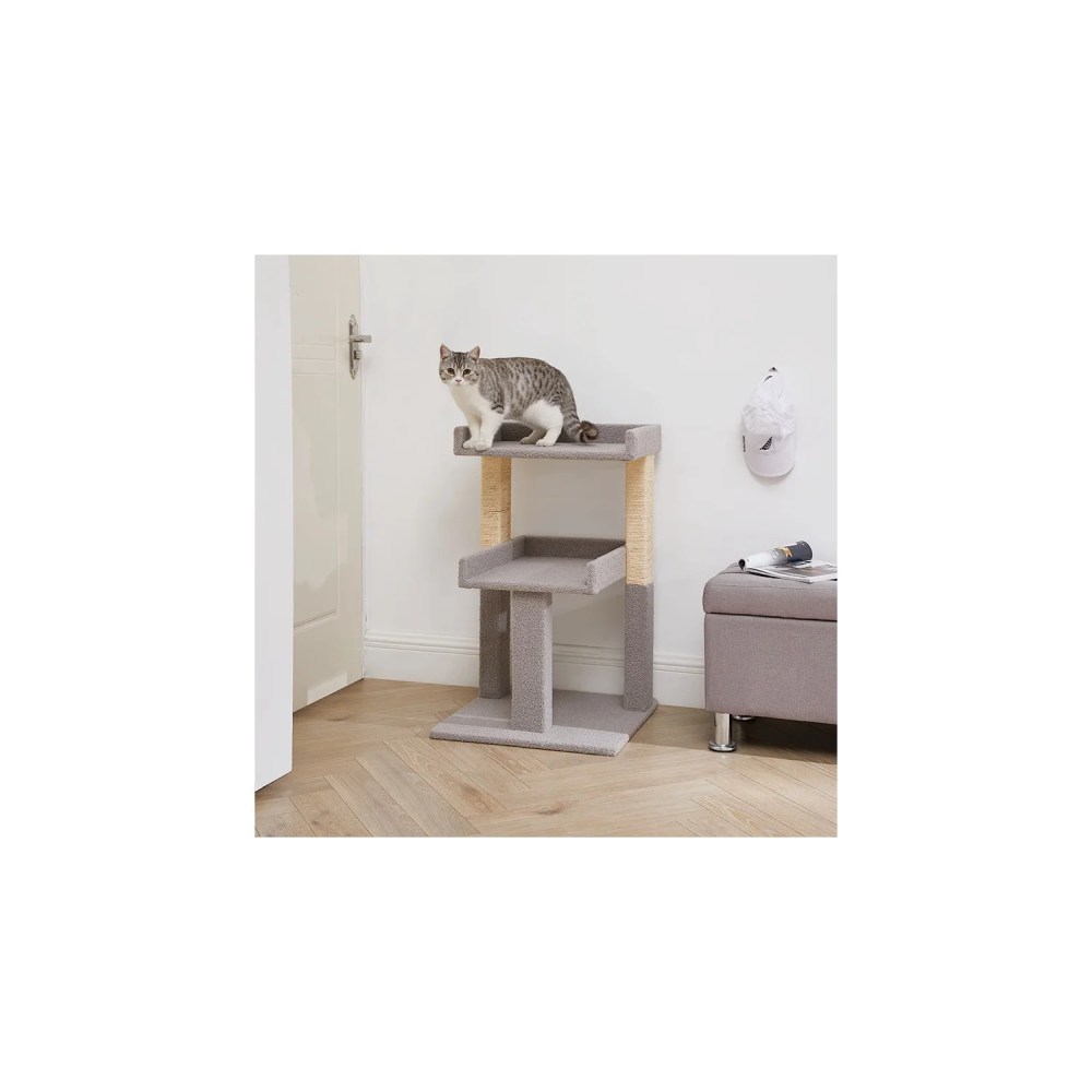 Lulu 2-Tier Cat Tree Tower for Indoor Cats-Large Cat Tower & Cat Condo for Large Cats Cat Tree House:Gray - Image 2