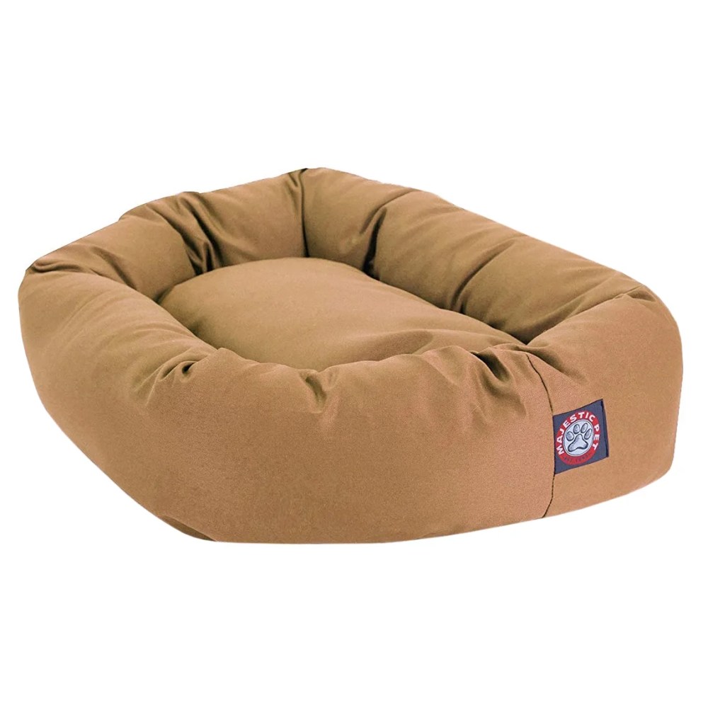 Majestic Pet Poly/Cotton Bagel Pet Bed for Dogs, Calming Dog Bed Washable, Large, Khaki - Image 7