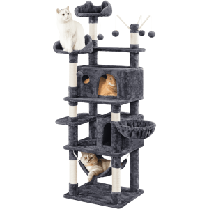Yaheetech 67.1" H Multi-Level Cat Tree Cat Tower with Condos,  Dark Gray