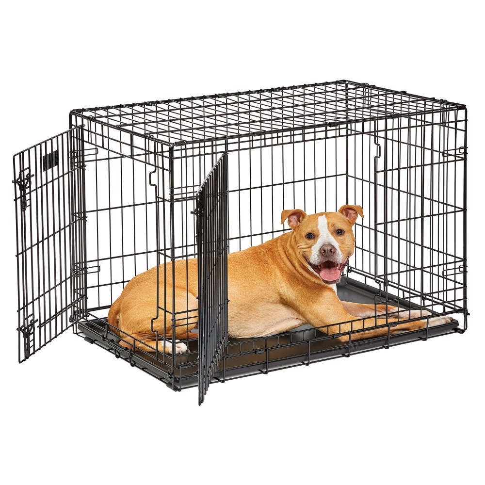 MidWest Homes for Pets 36-Inch LifeStages Crate for Medium-Large Breeds, 41-70 lbs, Double Door Folding Dog Crate with Divider Panel, Leak-Proof Tray & Secure Latch, Heavy-Duty & Easy to Assemble - Image 3
