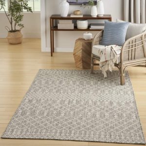 Nourison Positano Indoor/Outdoor Light Grey 5" x 7" Area Rug (57)