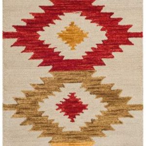 SAFAVIEH Aspen Mladen Southwestern Wool Runner Rug, Ivory/Multi, 2'3" x 11"