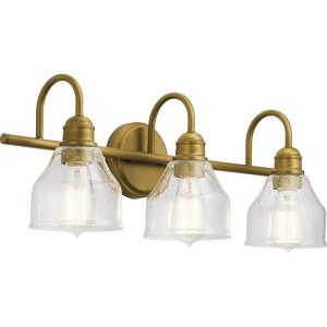 45973NBR Kichler Lighting Avery - 3 Light Bath Vanity Approved for Damp Locations - with Vintage Industrial inspirations - 9.25 inches tall by 24