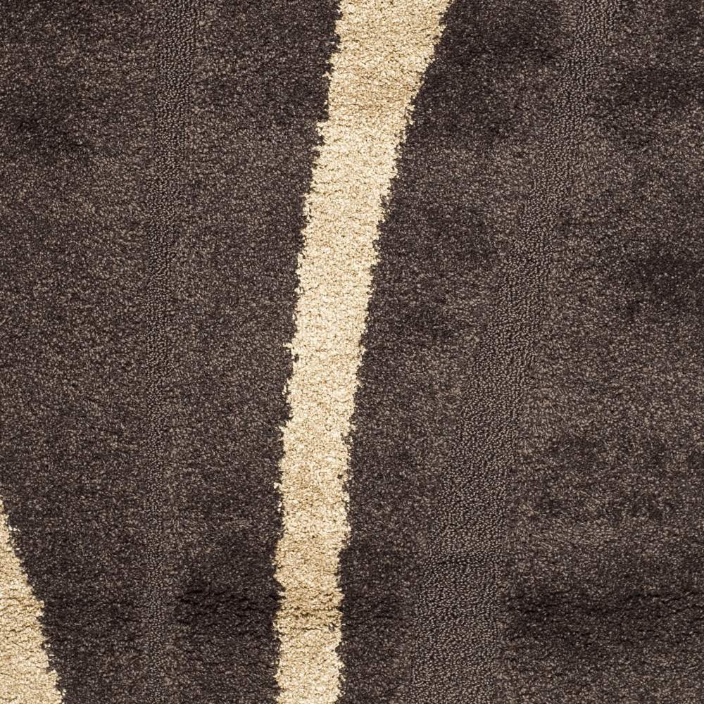 SAFAVIEH Florida Ellen Abstract Shag Area Rug, Dark Brown/Beige, 6" x 9" - Image 6