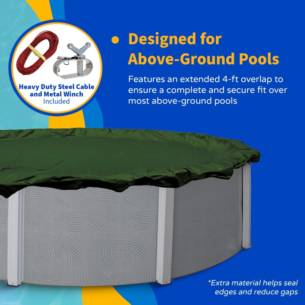 Blue Wave Products 15" x 30" Forest Green Winter Pool Covers for Above-Ground Pools - Image 5