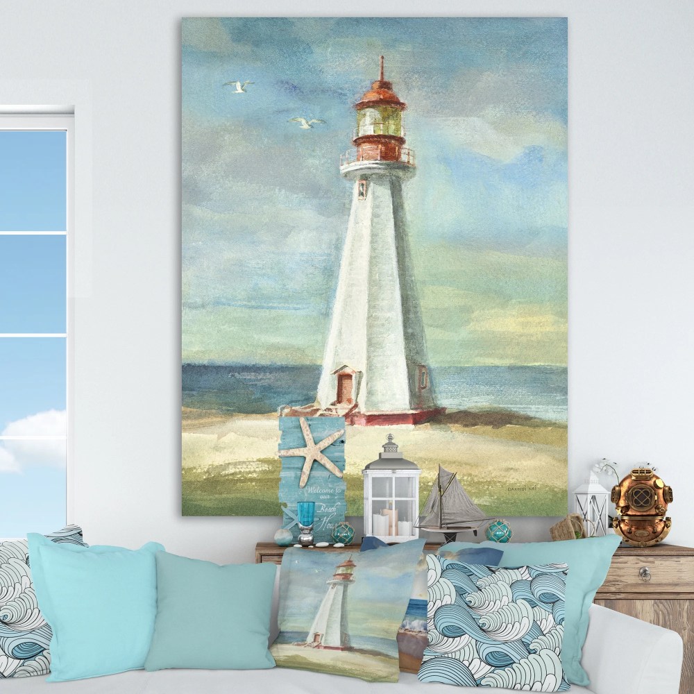 Designart 'Nautical Lighthouse III' Nautical & Beach Canvas Art - Image 2