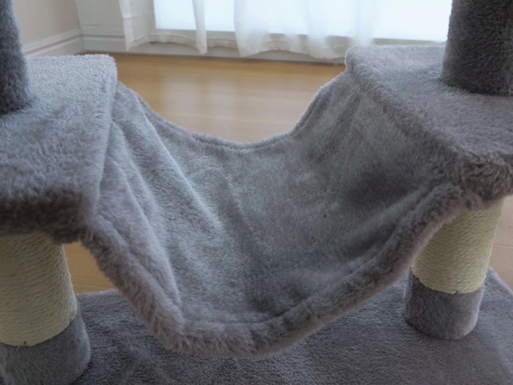 Vibrant Life Heavy Duty 8-Level 66" Cat Tree with Two Condos, Scratching Ramps, and Hammocks, Light Gray - Image 3