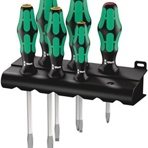 Wera 05007680001 Kraftform Plus 334 SK/6 Screwdriver Set and Rack,Lasertip,6-Piece