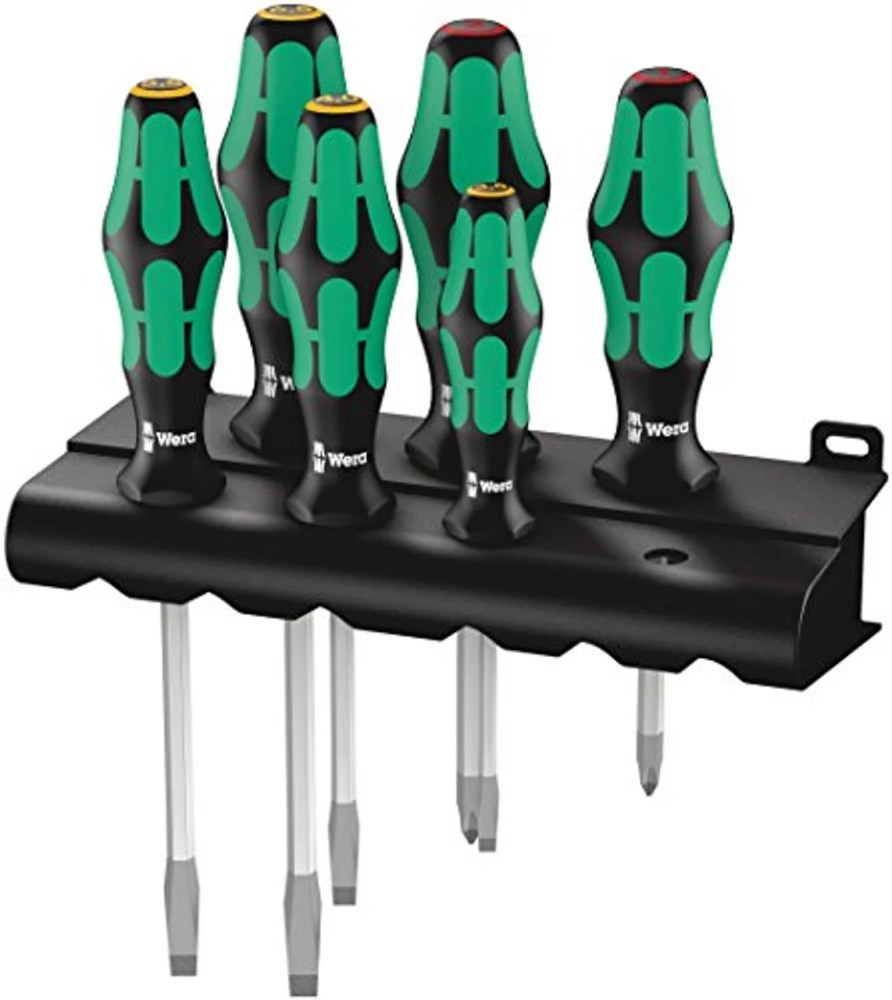 Wera 05007680001 Kraftform Plus 334 SK/6 Screwdriver Set and Rack,Lasertip,6-Piece