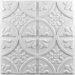 12-Pack 24"x24" Glue up PVC Ceiling Tiles in White