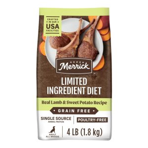 Merrick Limited Ingredient Real Lamb & Sweet Potato Dry Dog Food,  Grain Free,  22 lb Bag